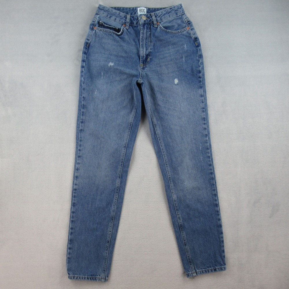 BDG Urban Outfitters Mom High Rise Jeans Blue Distressed Size 26 Tapered‎ Leg